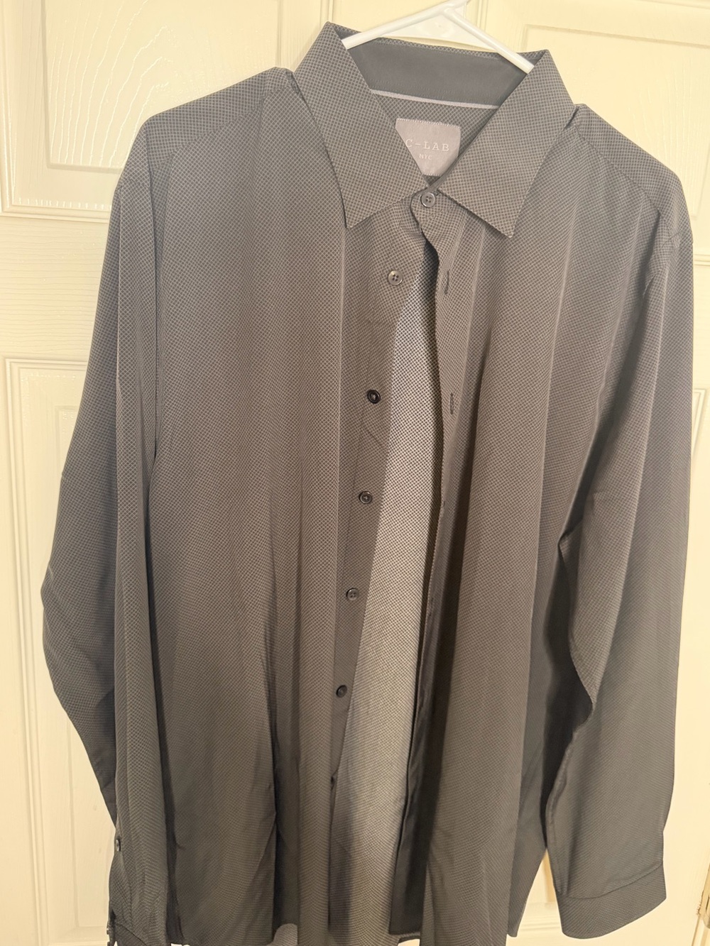 Men's Charcoal Micro-Textured Button-Down Shirt